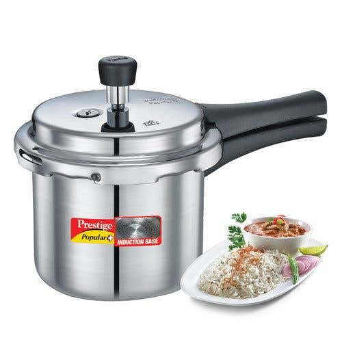 Prestige Popular Plus Virgin Aluminium Induction Base Pressure Cooker, (Silver)