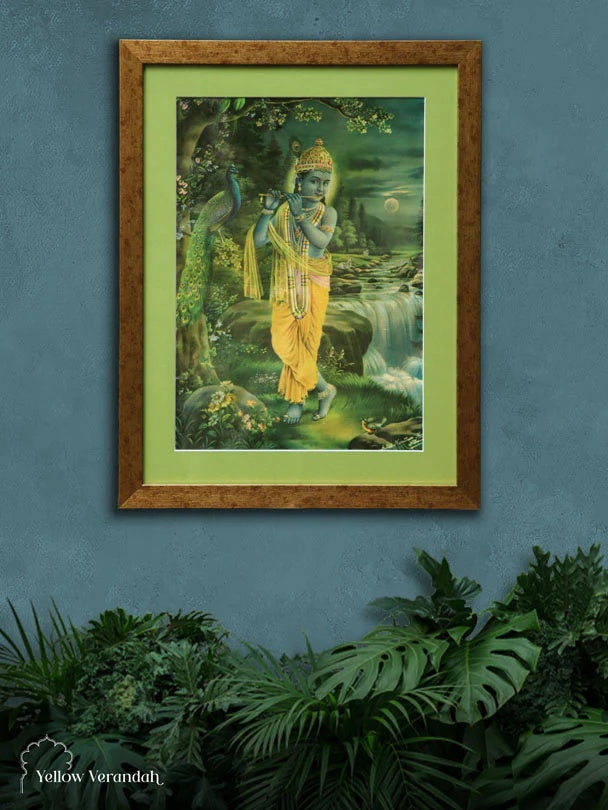 Oleograph Print Frame - Krishna