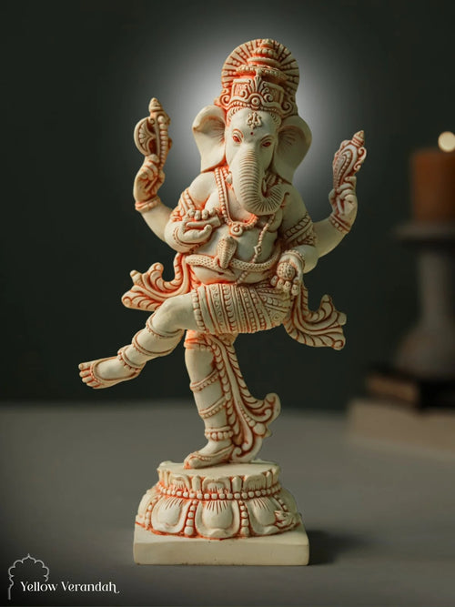 Marble Dust Sculpture - Dancing Ganesha