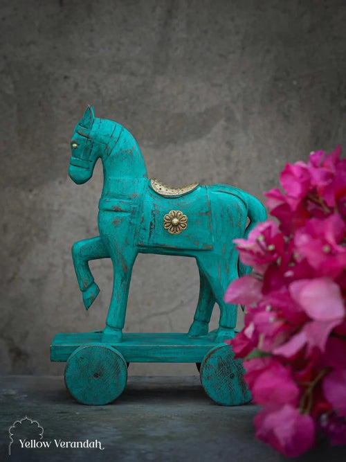 Wooden Horse on Wheel