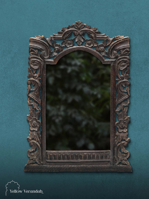 Victorian Wooden Carving Mirror