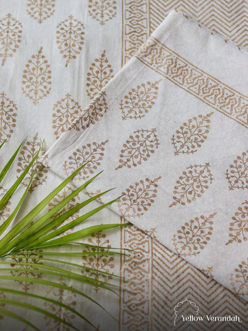 Block Printed Cotton Bedsheet - Double