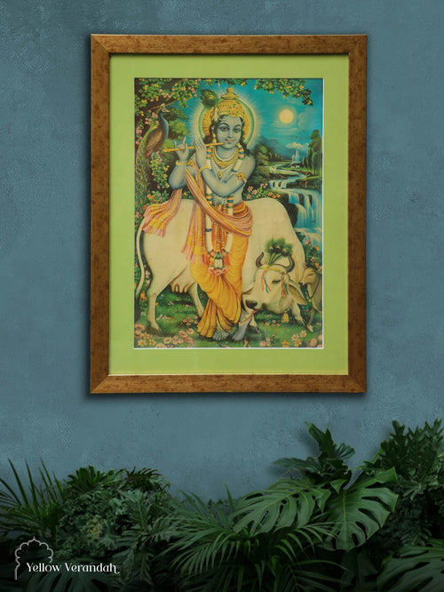 Oleograph Print Frame - Krishna