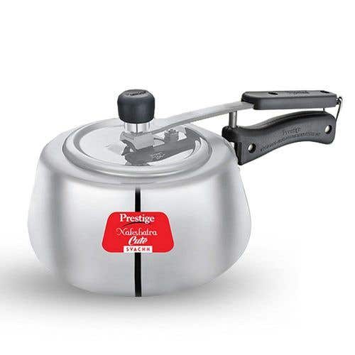Prestige Nakshatra Cute Svachh Aluminium Gas and Induction Compatible Pressure Cooker (Silver)