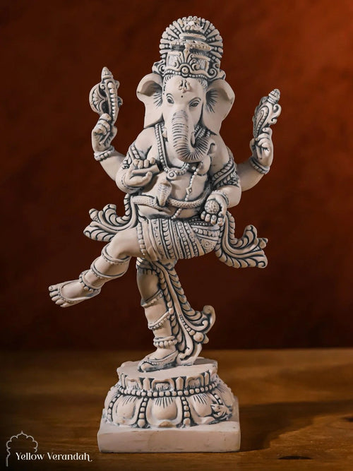 Marble Dust Sculpture - Dancing Ganesha