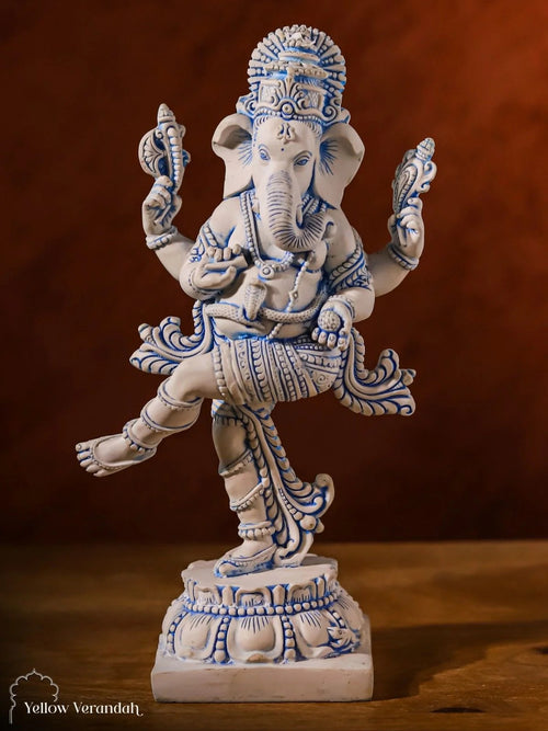 Marble Dust Sculpture - Dancing Ganesha