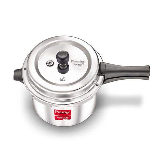 Prestige Popular Plus Svachh Virgin Aluminium Spillage Control Pressure Cooker (Silver)