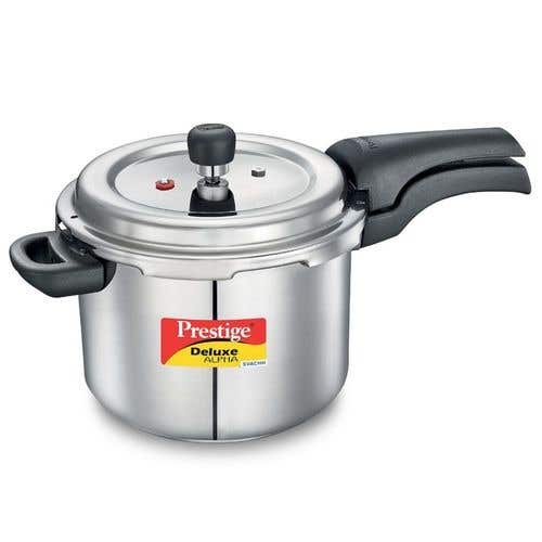 Prestige Deluxe Alpha Svachh Stainless Steel Spillage Control Pressure Cooker (Silver)Handi with Glass lid 1.5L