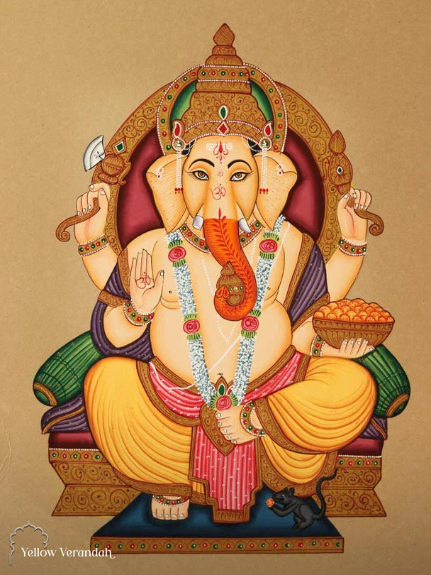 Original Pichwai Painting - Ganesh
