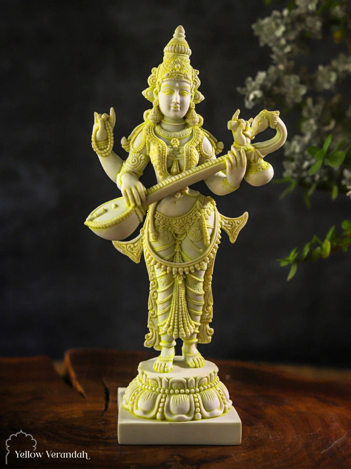 Saraswati Sculpture - Marble God Statue