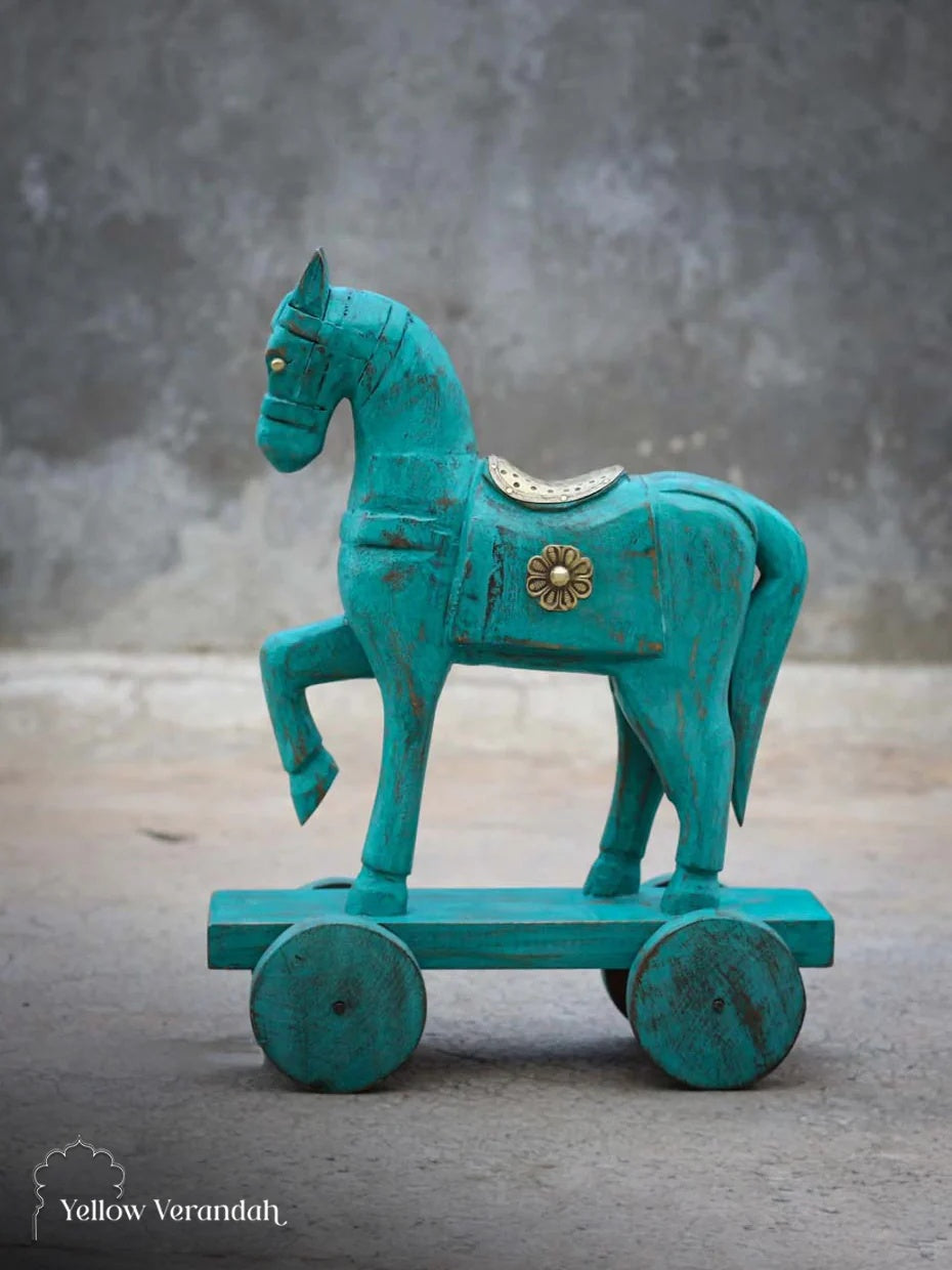 Wooden Horse on Wheel