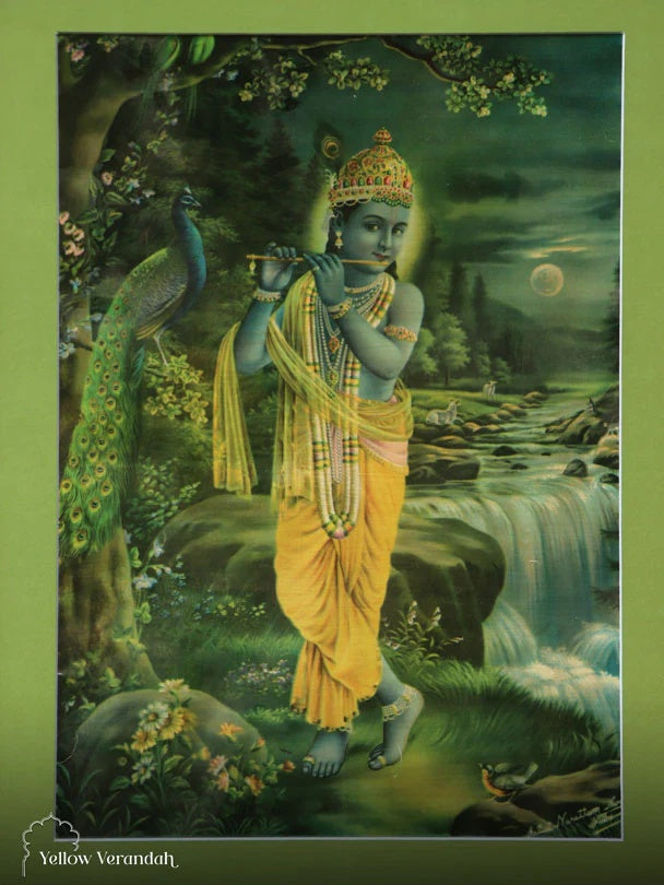 Oleograph Print Frame - Krishna