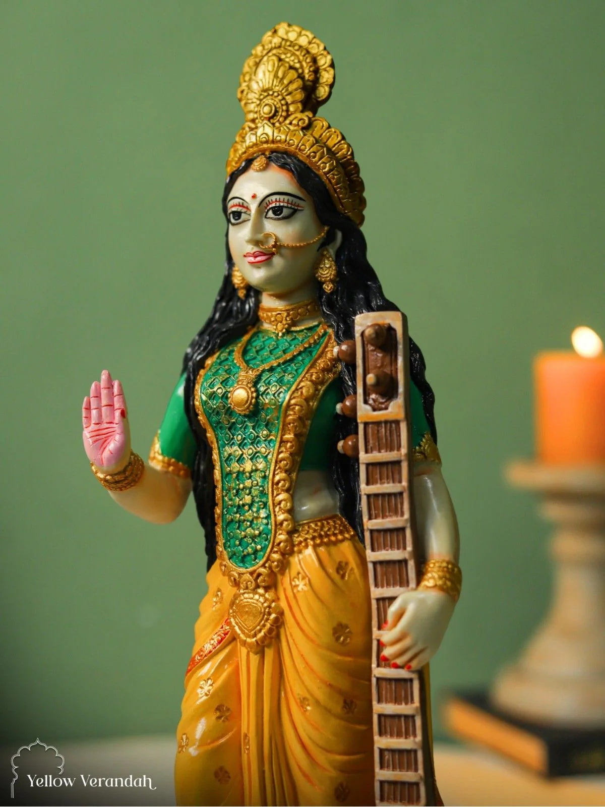 Saraswati Sculpture - Marble God Statue