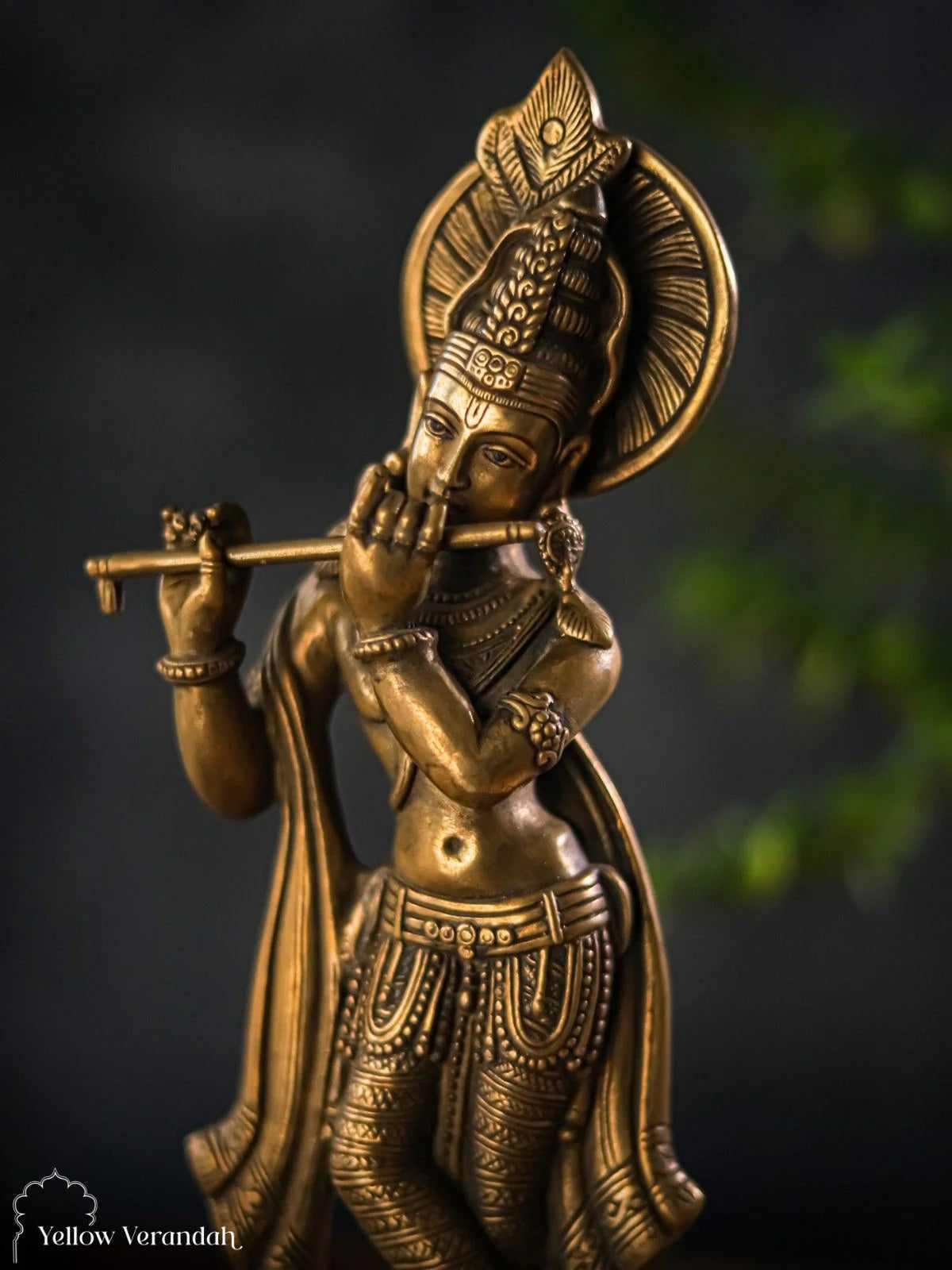 Brass Krishna Sculpture
