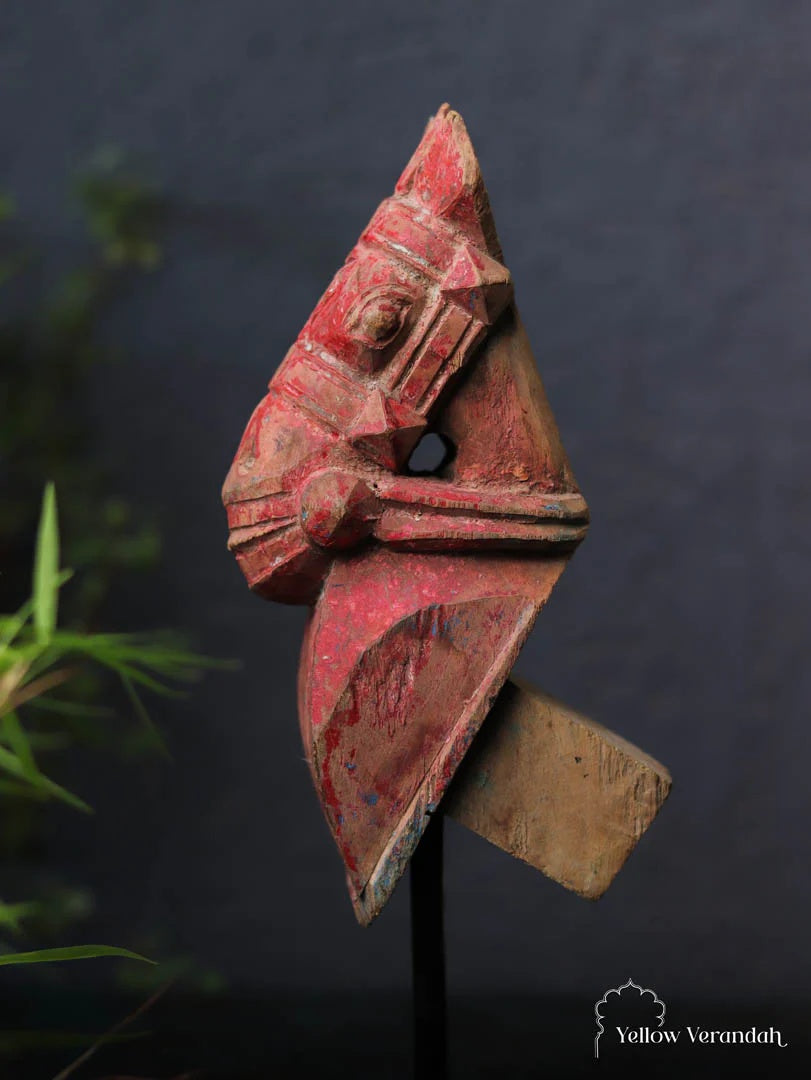 Antique Wooden Horse on Stand