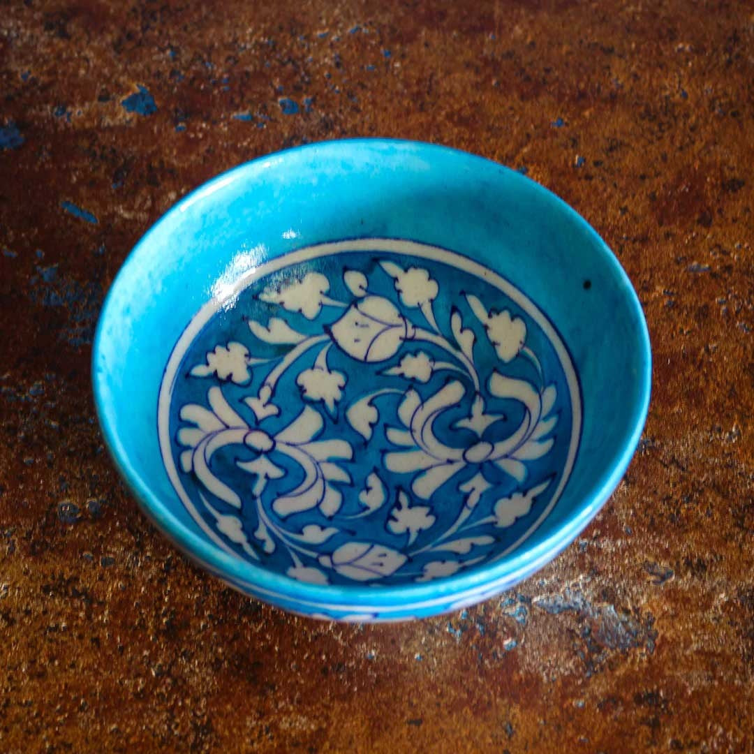 Blue Pottery Snack Bowl