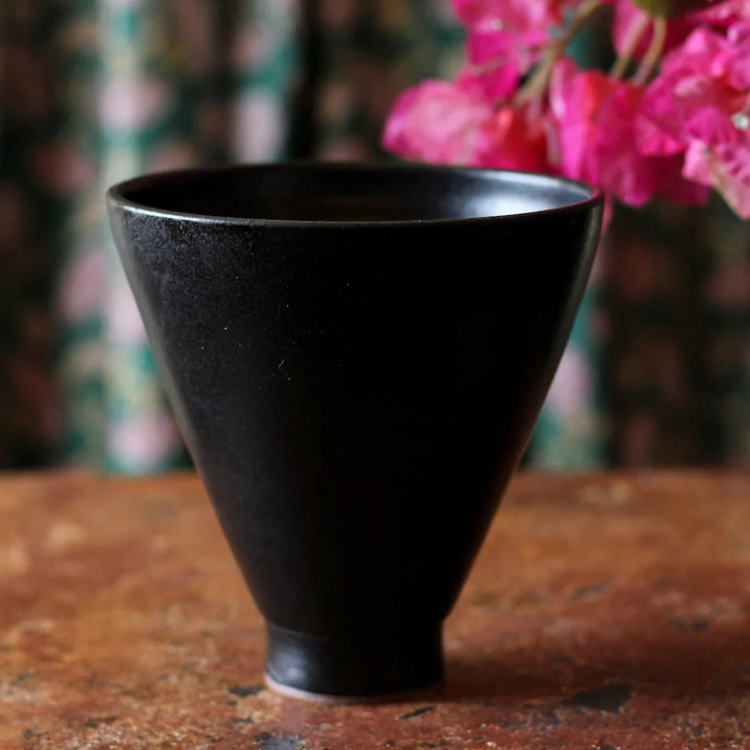 Stoneware Serving Cone Bowl - Black