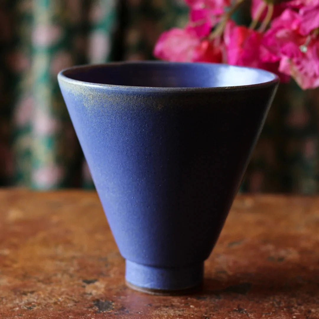 Stoneware Serving Cone Bowl - Blue