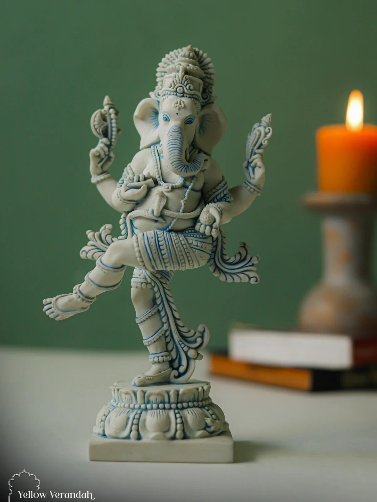 Marble Dust Sculpture - Dancing Ganesha