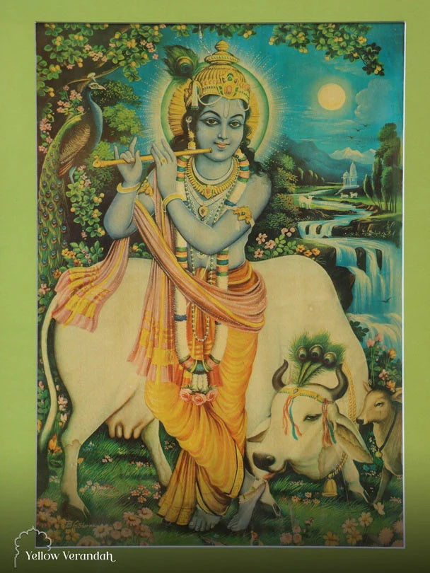Oleograph Print Frame - Krishna