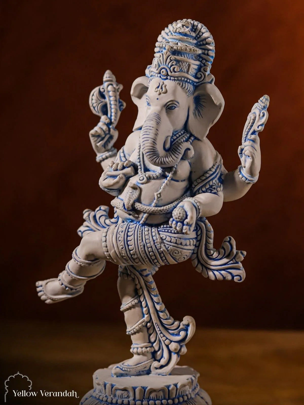 Marble Dust Sculpture - Dancing Ganesha