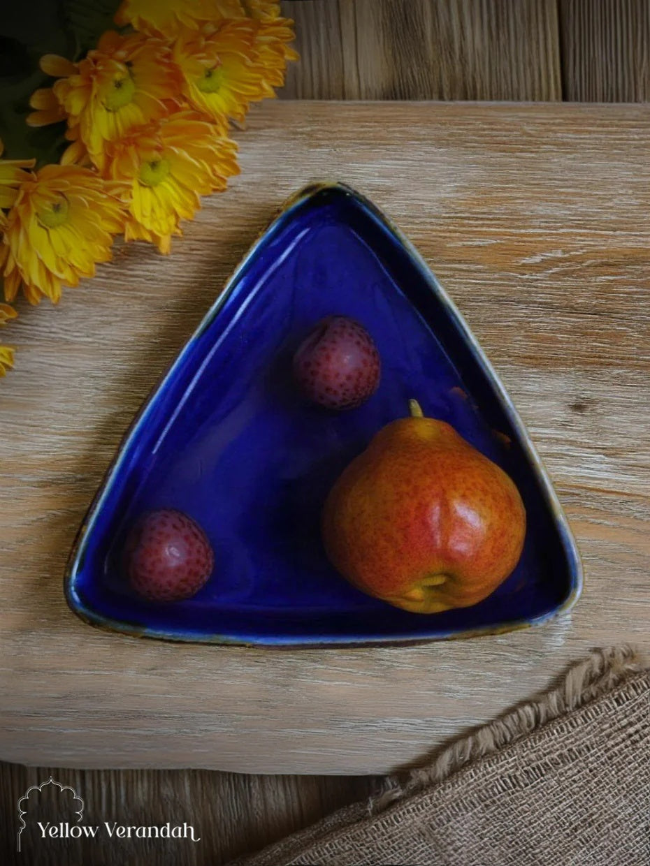 Stoneware Triangular Serving Plate