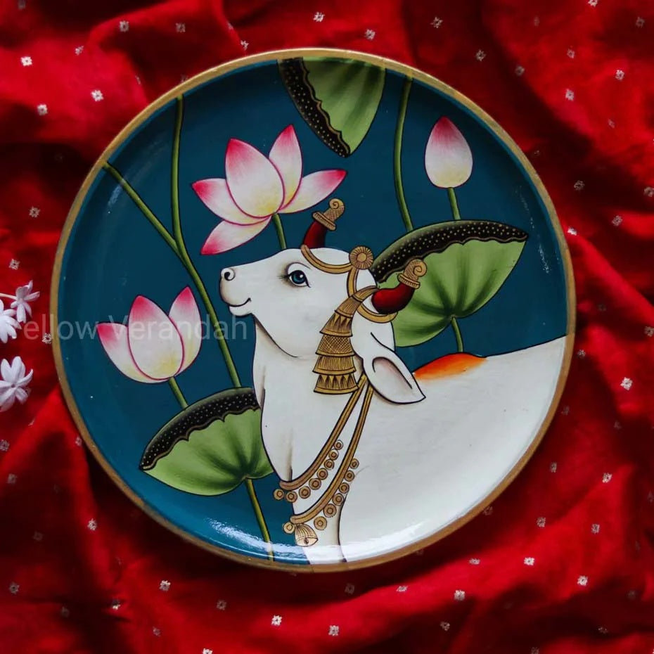 Pichwai Handpainted Wall Plate - 10"
