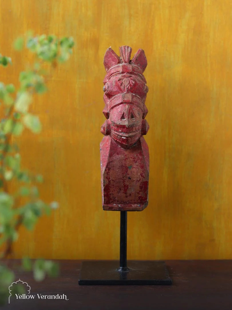 Antique Wooden Horse on Stand