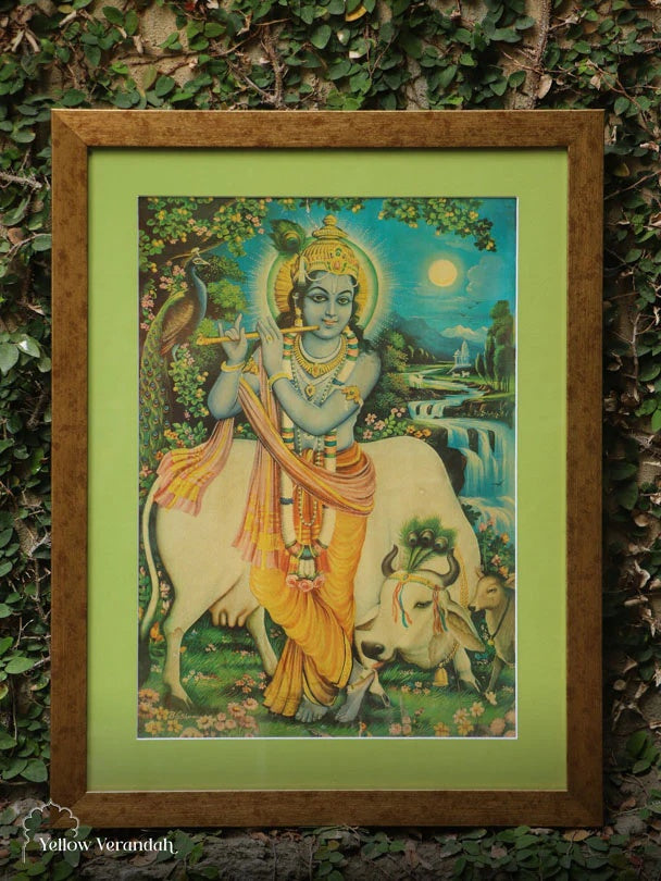 Oleograph Print Frame - Krishna