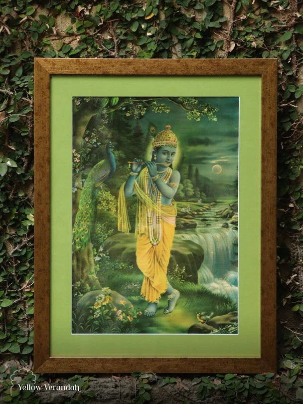 Oleograph Print Frame - Krishna