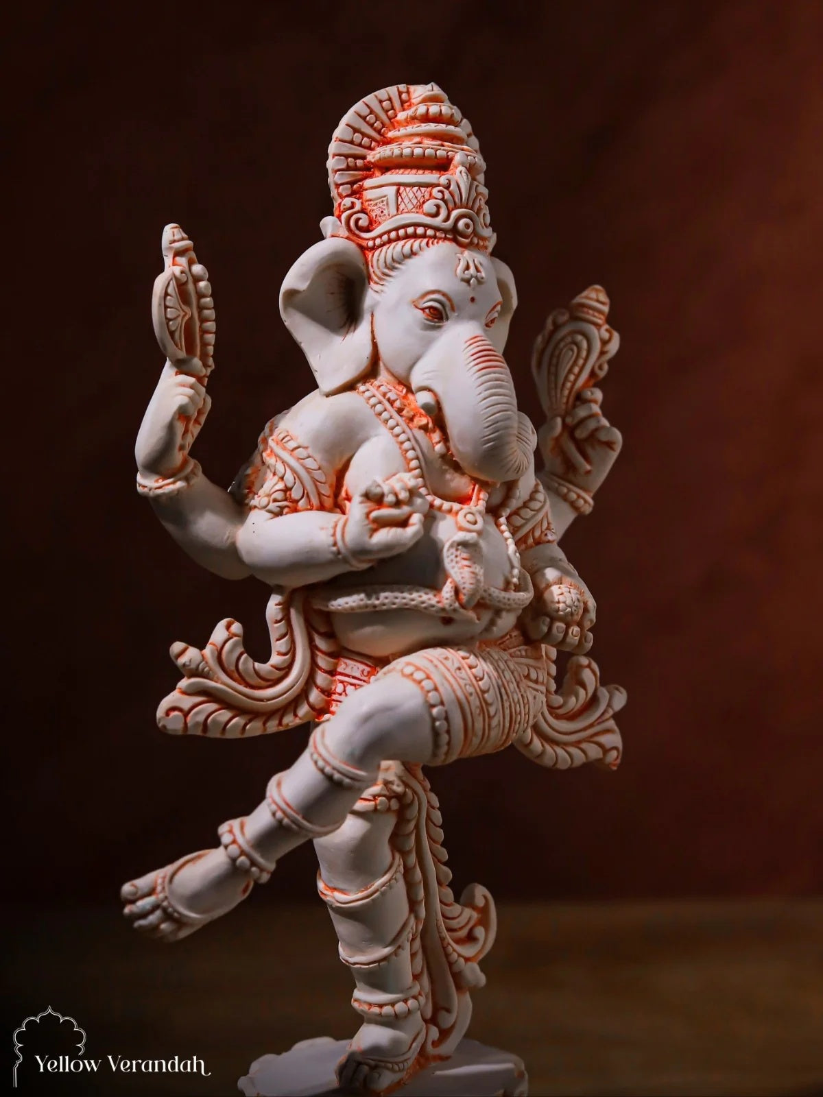 Marble Dust Sculpture - Dancing Ganesha