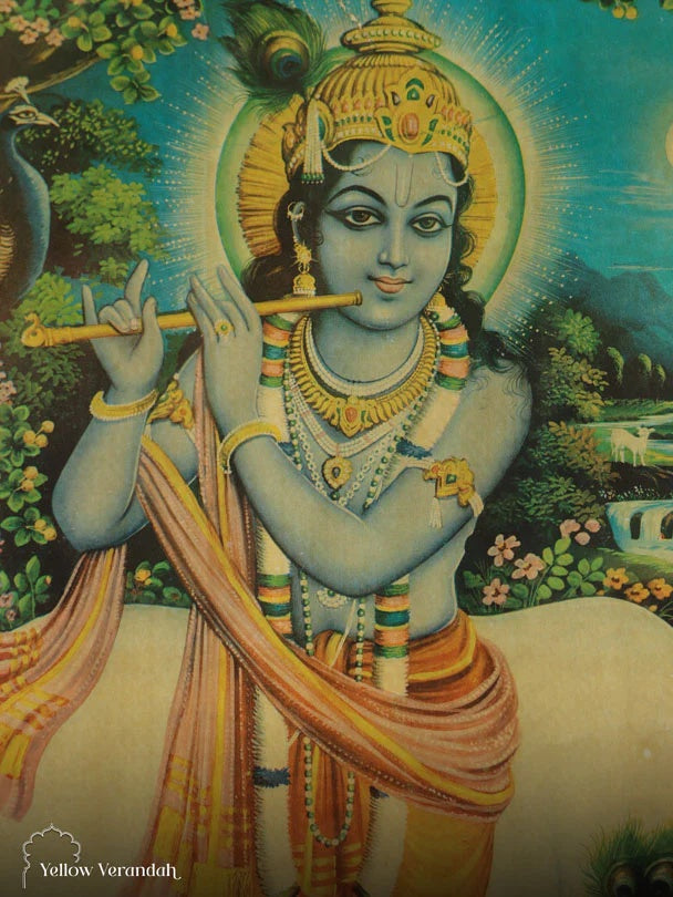 Oleograph Print Frame - Krishna