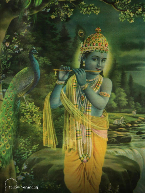 Oleograph Print Frame - Krishna