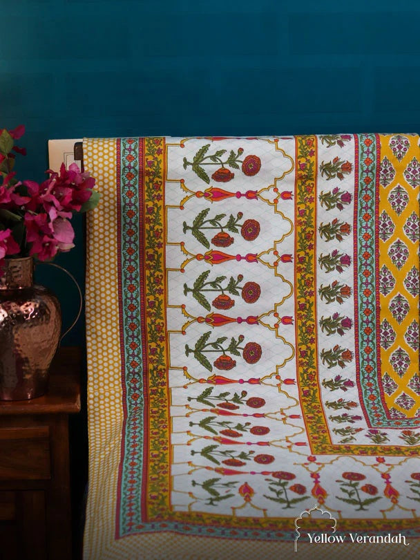 Block Printed Cotton Bedsheet - Double