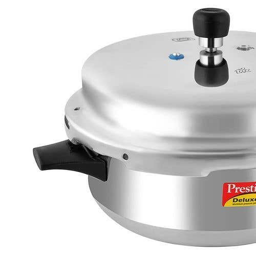 Prestige Deluxe Plus Aluminium Outer Lid Pressure Pan, Silver