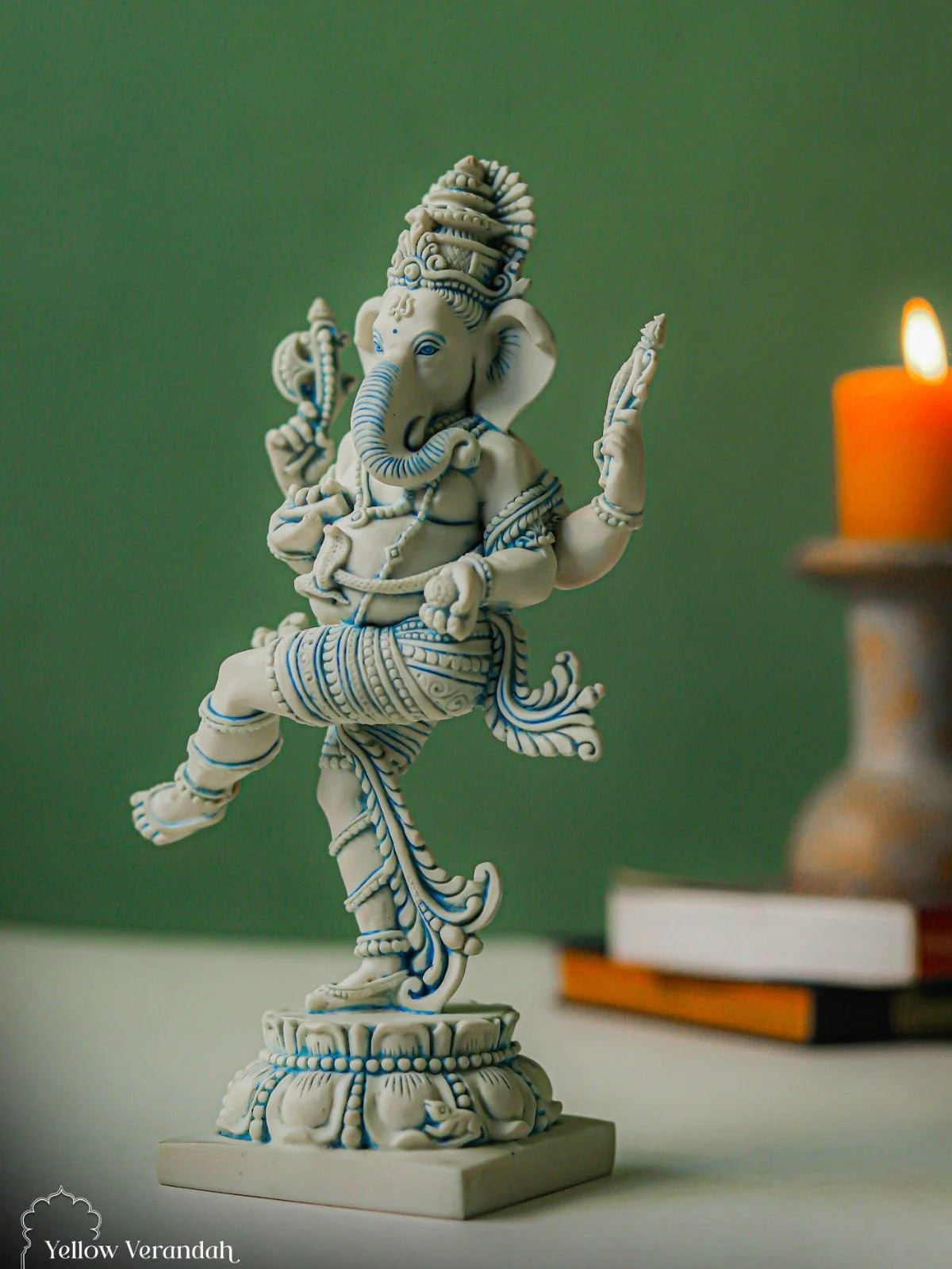 Marble Dust Sculpture - Dancing Ganesha