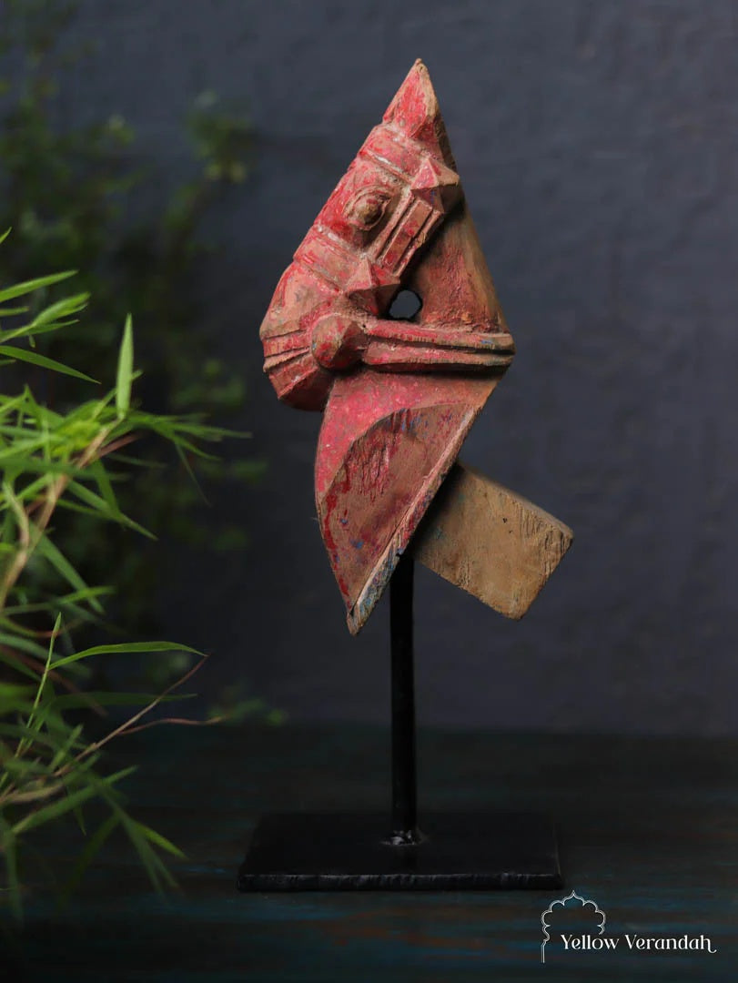 Antique Wooden Horse on Stand