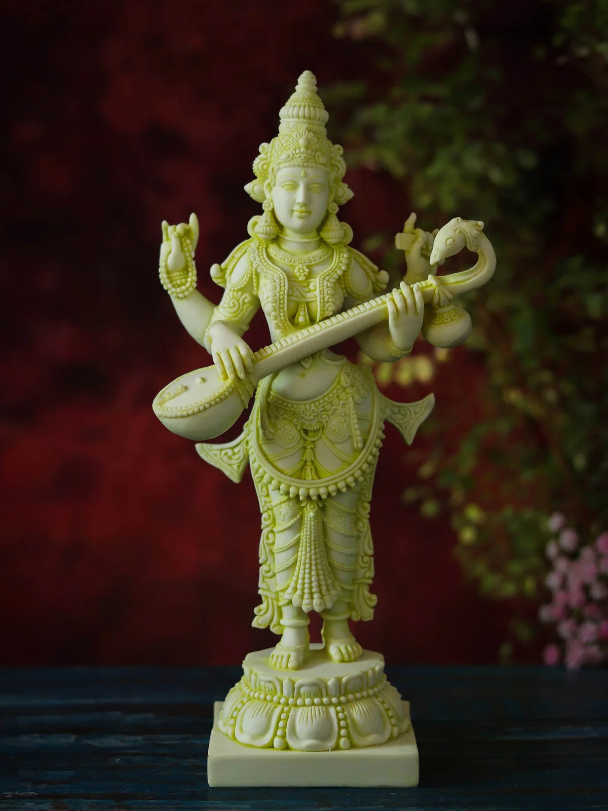 Saraswati Sculpture - Marble God Statue