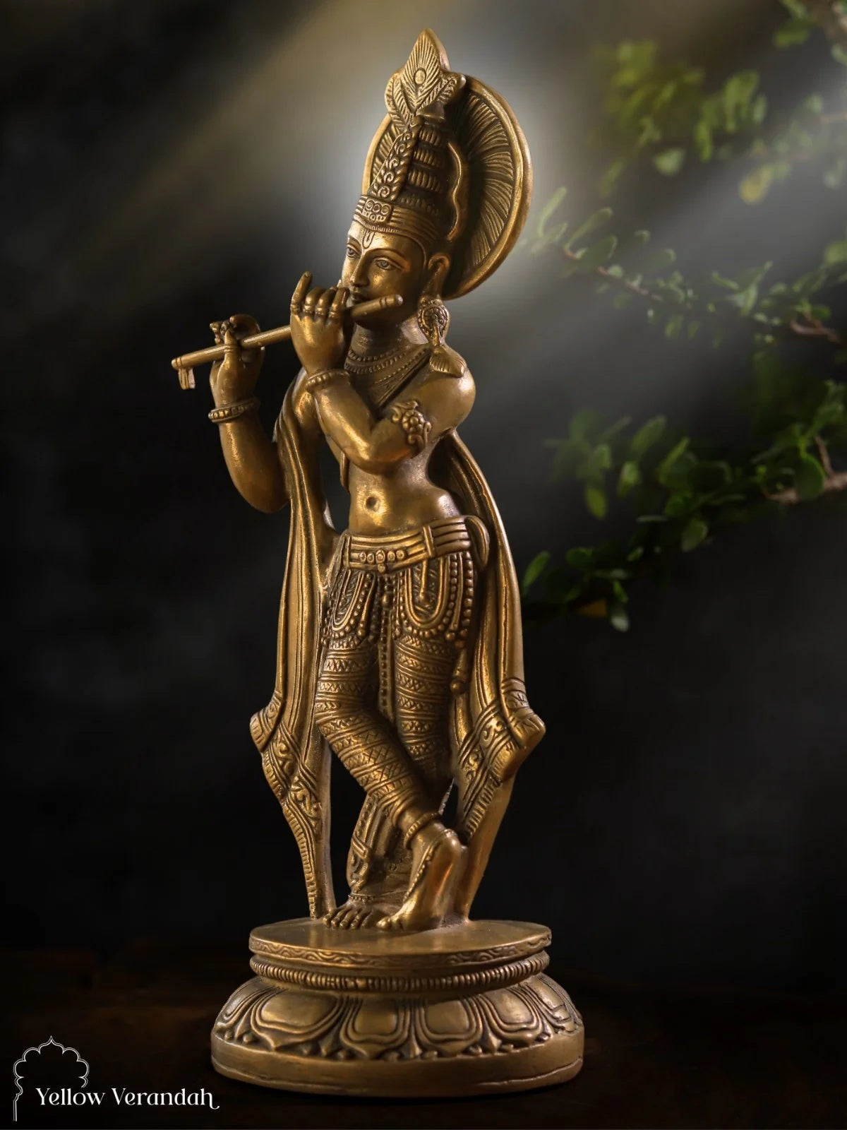 Brass Krishna Sculpture