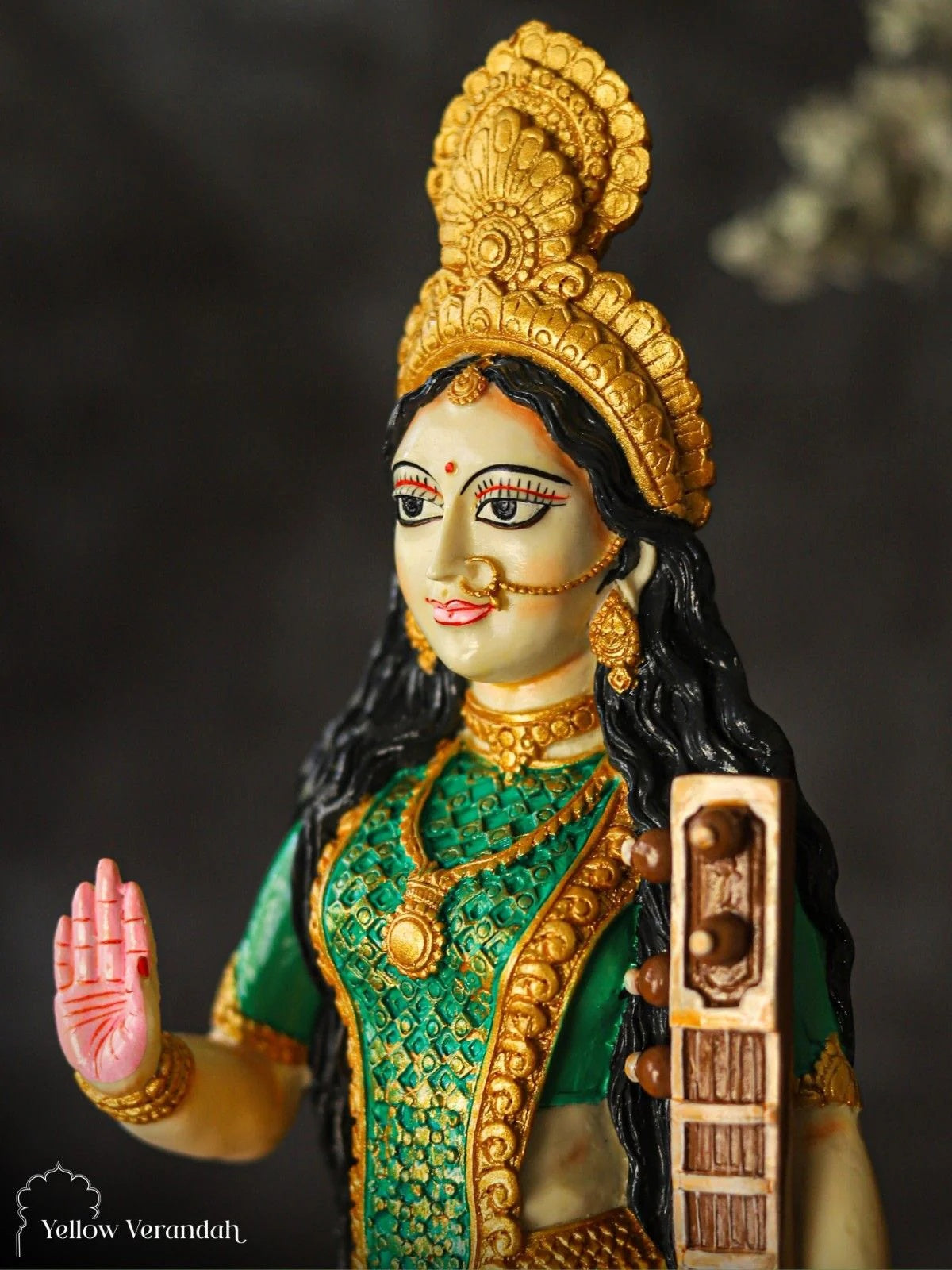 Saraswati Sculpture - Marble God Statue