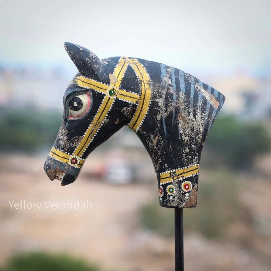 Vintage Wooden Horse on Stand