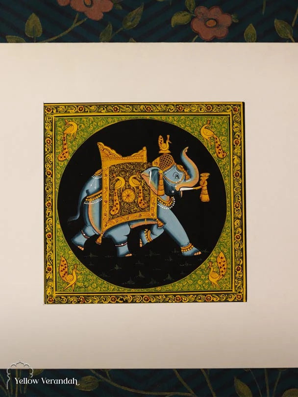 Original Mughal Painting - Elephant