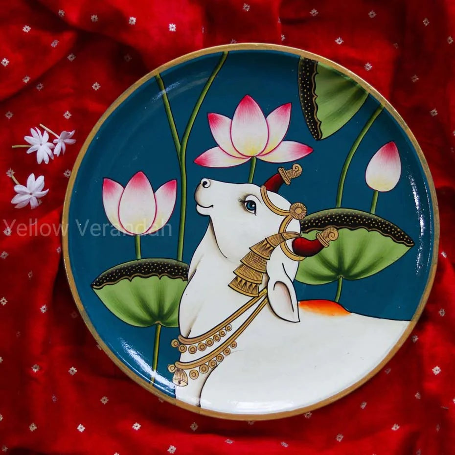 Pichwai Handpainted Wall Plate - 10"