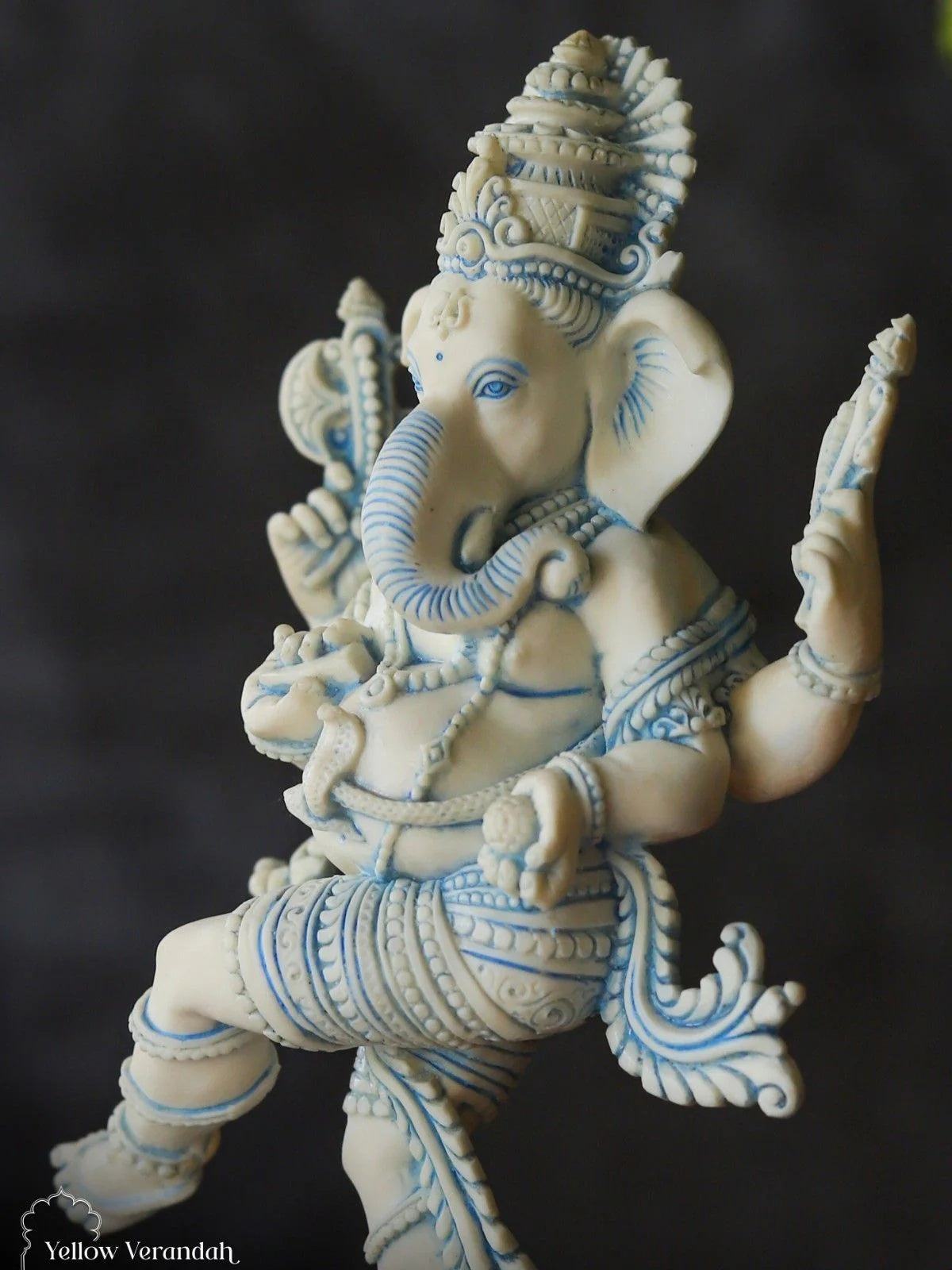 Marble Dust Sculpture - Dancing Ganesha