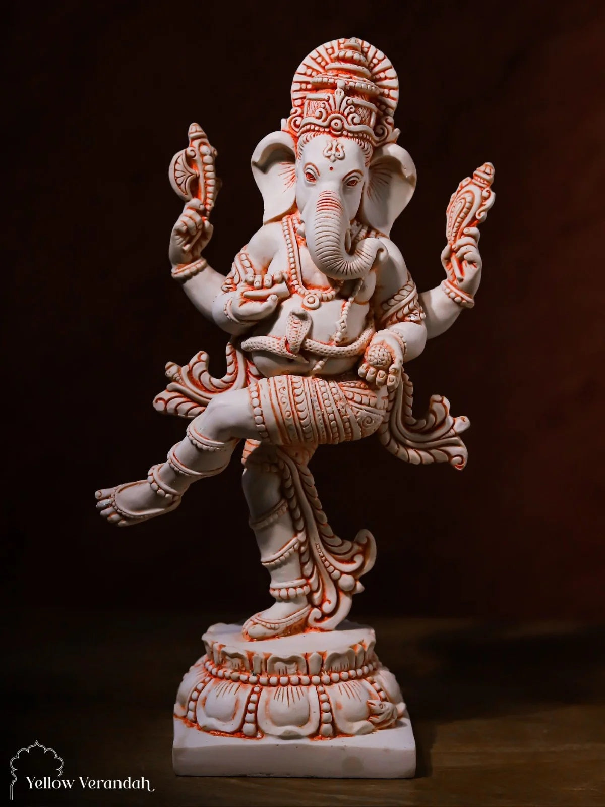 Marble Dust Sculpture - Dancing Ganesha