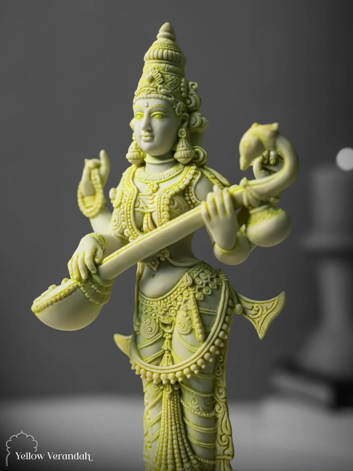 Saraswati Sculpture - Marble God Statue
