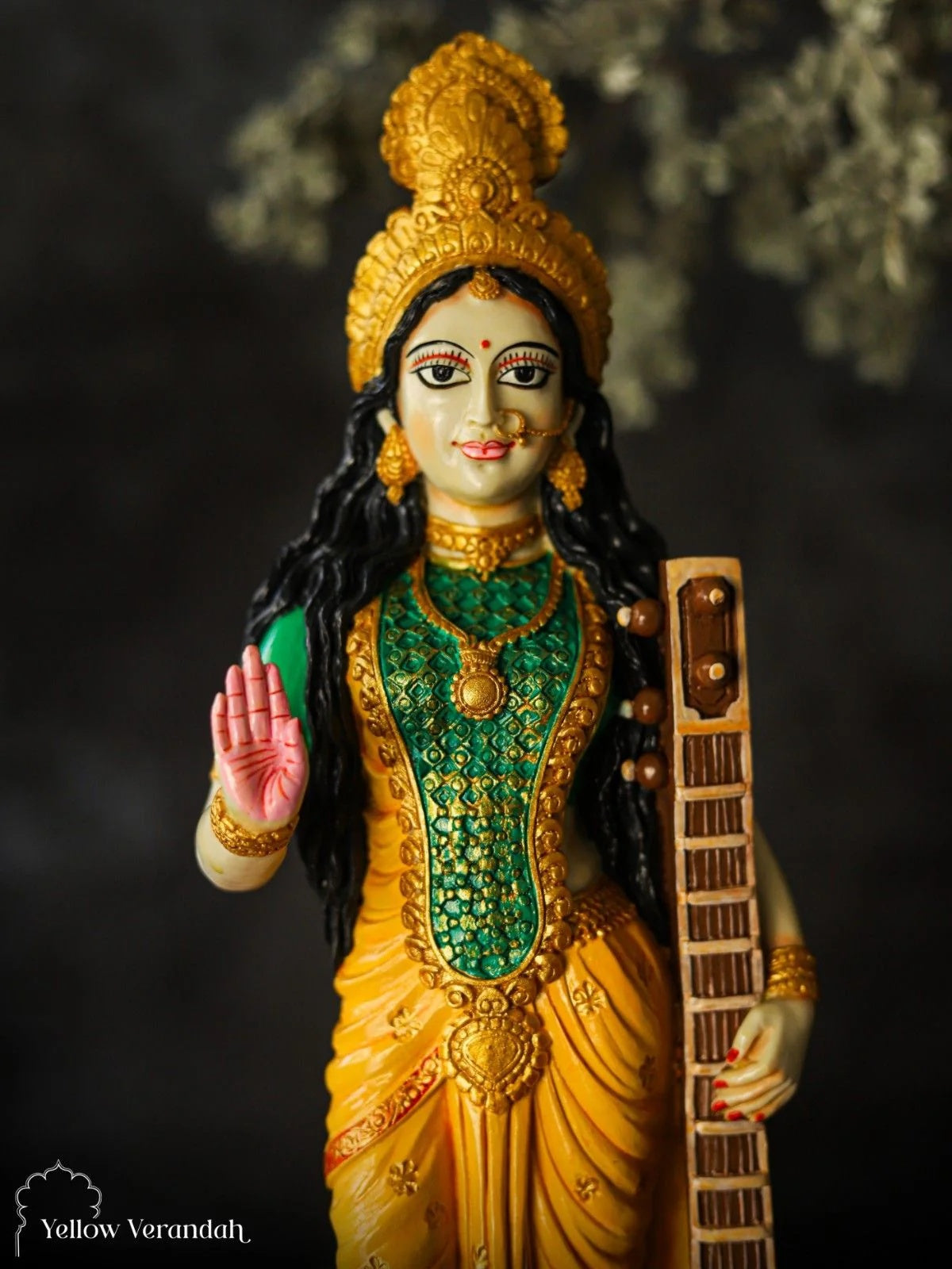 Saraswati Sculpture - Marble God Statue