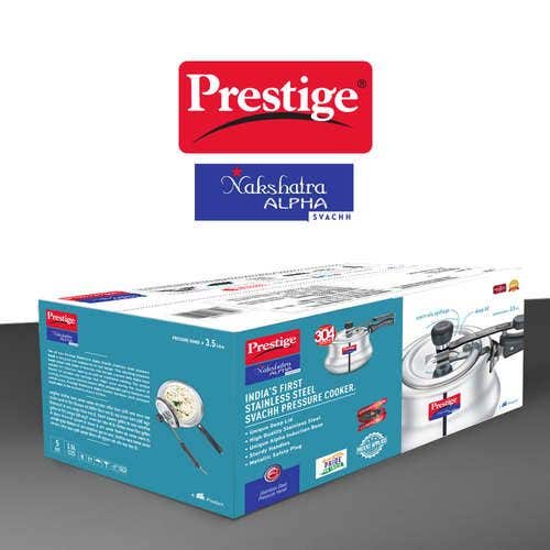 Prestige Nakshatra Alpha Svachh Stainless Steel Spillage Control Handi Pressure Cooker (Silver)