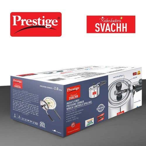 Prestige Nakshatra Plus Svachh Aluminium Spillage Control Pressure Cooker (Silver)
