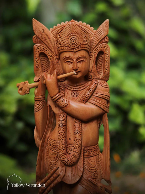 Wooden Sculpture - Krishna